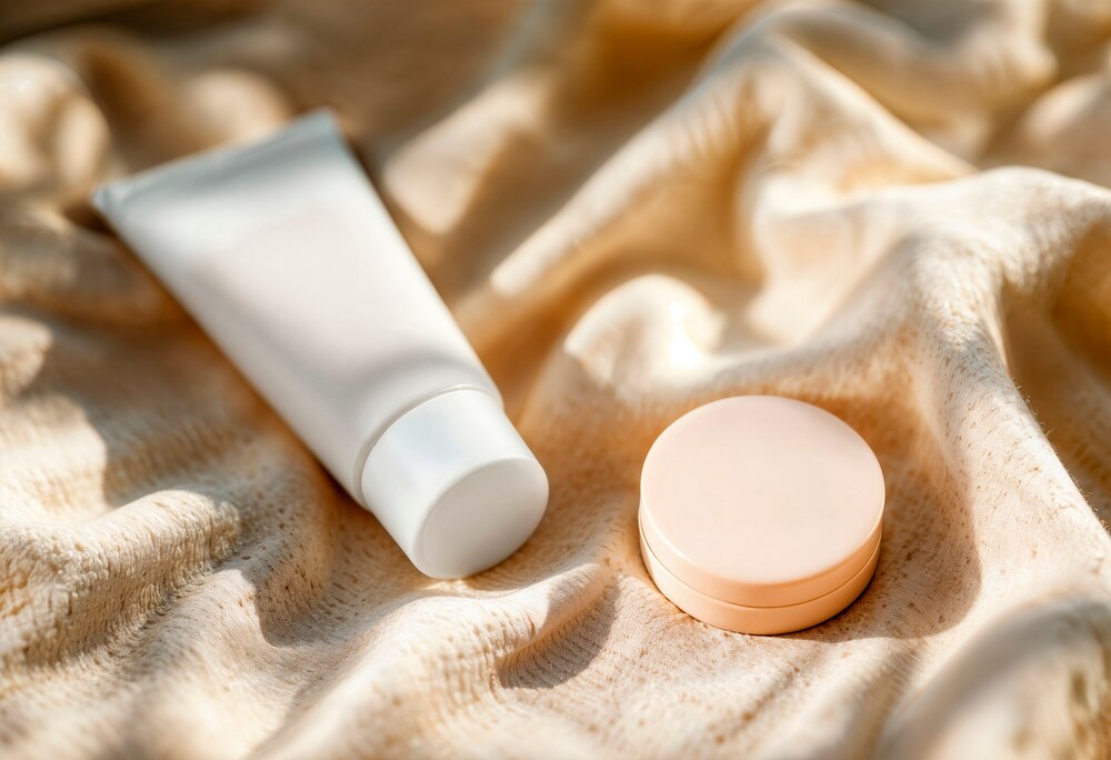 Cosmetics on textured fabric